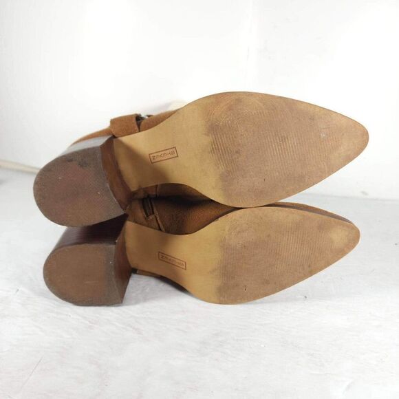 Steve Madden Steven Women’s Jiffie US 10M Chestnut Suede Heel Harness Boots - Picture 9 of 10